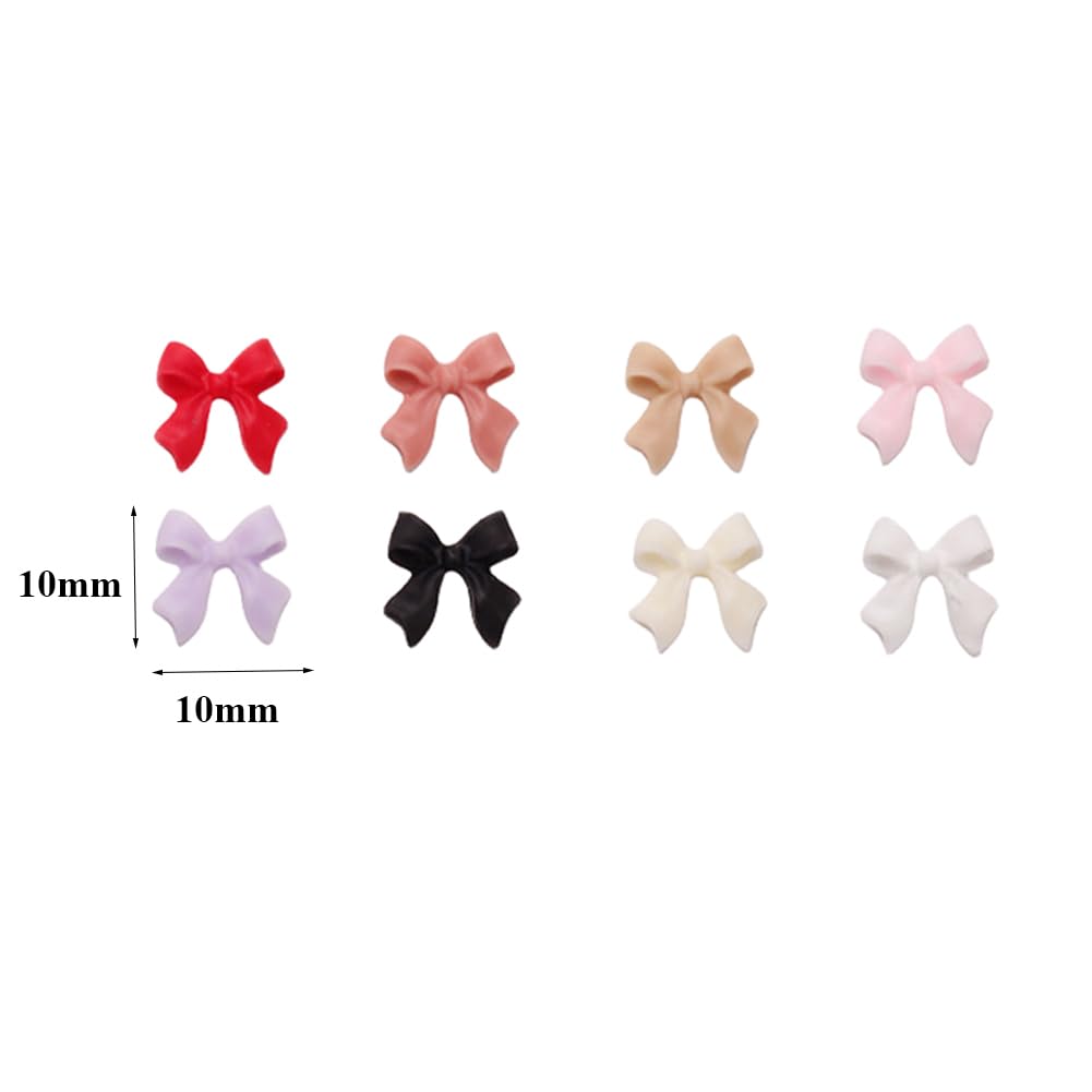 50Pcs Bow Nail Charms Resin Bow-Knot Nail Art Charms Multicolour 3D Bowknot Accessories for Women DIY Nail Art Decoration - Image 2