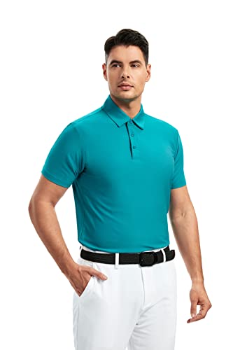 Image of Damipow Premium Golf Shirts for Men Dry Fit Performance Polo Short Sleeve Collared Shirt