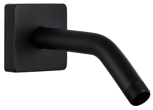 G-Promise All Metal 6-Inch Shower Arm with Flange (Matte Black)