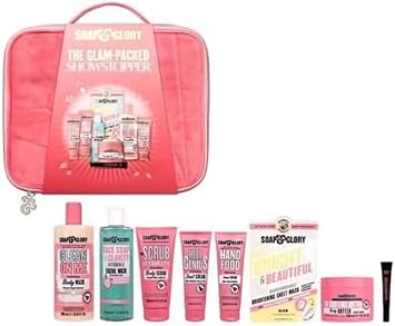 Soap AND Glory Luxury Bath & Body Care Gift Set with Reusable Wash Bag – Cleansers, Body Moisturiser, Hand & Foot Care Essentials