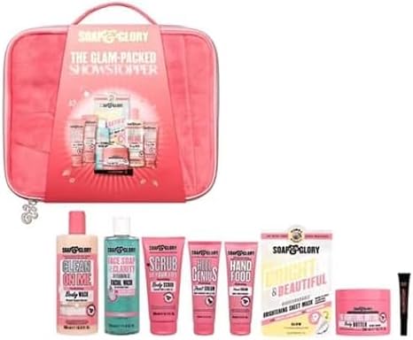 Soap AND Glory Luxury Bath & Body Care Gift Set with Reusable Wash Bag – Cleansers, Body Moisturiser, Hand & Foot Care Essentials