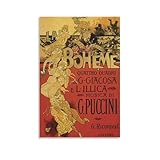 La Boheme Opera Vintage Canvas Printing Wall Art Italian Theatre Giacomo Puccini Classic Prints Posters Wall Decor Art Nouveau Style for Living Room Bedroom Office Gift 12x18inch(30x45cm)