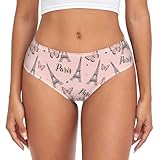 DOMIKING Paris Pink Butterfly Ladies Sexy Underwear Women's Panties Breathable Briefs Ladies Stretch Underwears M