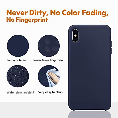 Image of REALCASE Liquid Silicone Back Cover Designed for Apple iPhone Xs (S-Blue)