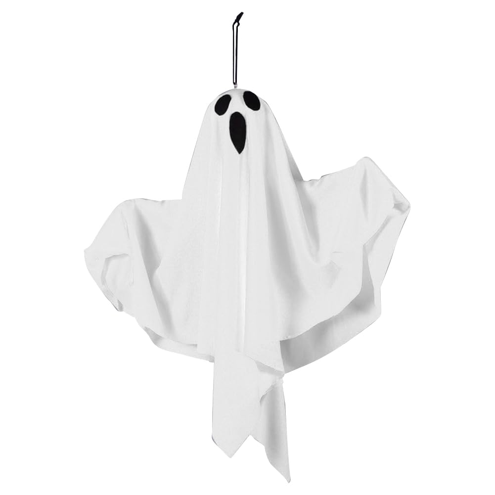 Fiorky Halloween Ghost Hanging Night Light Ghost Hanging Lamp Ornament Lighted Ghost Horror Props for Front Yard Garden Party Decor