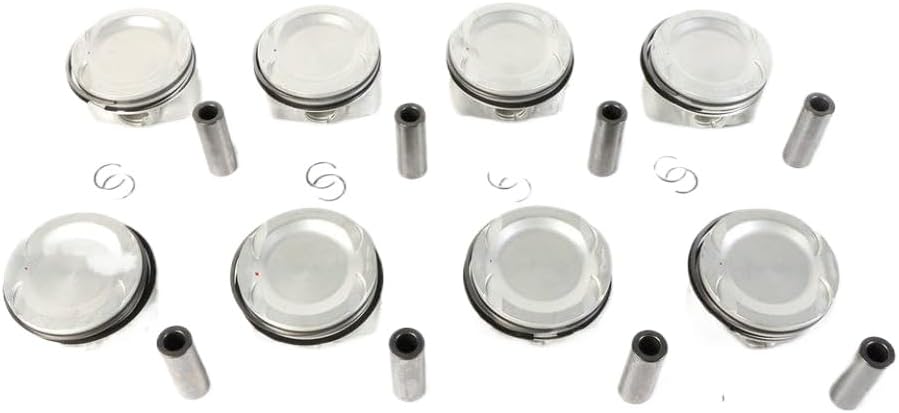 8-Piece Piston Rings Kit with Pins for 4.4L V8 Twin Turbo Engine Φ89mm Compatible with S63B44A S63B44TU Engines for Select Models