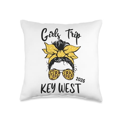 Girls Trip Key West 2026 Summer Vacation Girls Weekend Throw Pillow