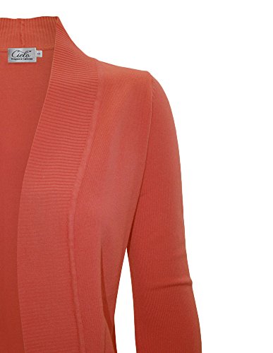 Image of Cielo Women's Solid Basic Open Front Pockets Knit Sweater Cardigan
