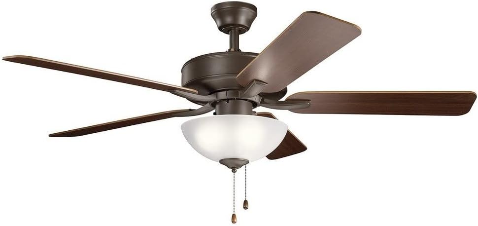 330017SNB Basics Pro Select 52" Convertible Ceiling Fan with LED Lights, Satin Natural Bronze