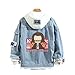 frides-one Demon Slayer Denim Jean Jacket for hommes Hoodie Anime Cosplay Filles Sweat- shirt Kimetsu Non Yaiba Demin Vestes Harajuku Garçons Hoodies Unisexe Streetwear