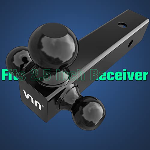 Vnn 2.5-Inch Tri-Ball Trailer Hitch, Fits 2 1/2 Inch Receiver, 1-7/8", 2", 2-5/16" Triple Ball Hitch, 18500 Lbs Gtw-Tow Multi Hitch For Heavy Duty Truck #TOP7