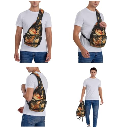 Image of Crossbody Bag Sling Bag Backpack Purse Chest Bags Shoulder Bag for Women Men Gold King of Birds