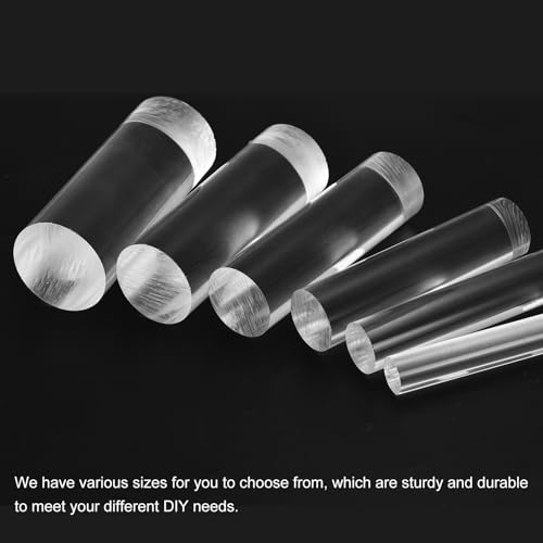 QUARKZMAN 2 Stück Acryl Kunststoffstäbe Rund, 35mm x 100mm Acrylstab Transparent für Modellbau DIY, Architekturmodellbau, DIY Sandtisch