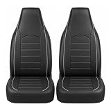 TOYOUN Fundas Asientos Coche Universal Delantero Funda de Asiento para Coche Impermeable Juego de Protector Asiento Delantero Coche de 2 plazas Fundas Asiento Respaldo Alto Accesorios Automóvil,Gris
