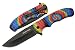 SZCO Supplies 8.5â€ Red/Blue Spiral Tie Dye Liner Lock Assisted open EDC Folding Knife, Multi-Color (300558-C)