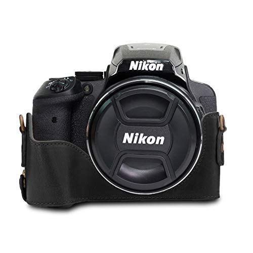MegaGear Nikon Coolpix P900S Pu Leather Camera Case, Black (MG954)