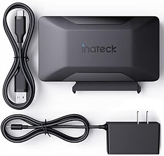 Inateck Adapter SATA USB, USB 3.2 Gen 2 do dysku twardego 2,5/3,5" SSD/HDD, zasilacz 12 V/2 A wchodzi w zakres dostawy, dwukierunkowa transmisja