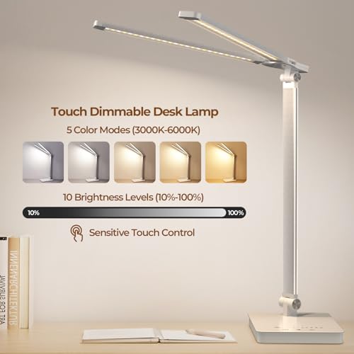 Lampe de bureau LED USB rechargeable intensité variable table - 2