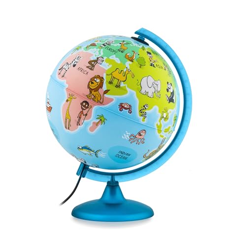 Tecnodidattica Mappa & Mondo 25 cm Illuminated Educational Globe for Kids Geography Students Teachers for Learning | Room Decor | Classroom | Educational Tool | Birthday Gift