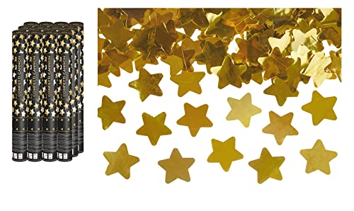 Canon à confettis étoile or 40cm tube de projection pour fête et soirée de mariage