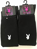 img_PLAYBOY ワンポイントソックス 36cm丈 黒 2足セット [並行輸入品]