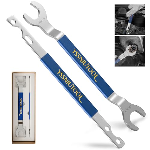 YSSNIUTOOL Fan Clutch Wrench Set 32mm & 36mm Wrenches - Essential Tool for BMW Ford GM Chevrolet Fan Clutch Removal Kit Water Pump Holder Fan Clutch Nut Wrench Removal Kit (Blue)