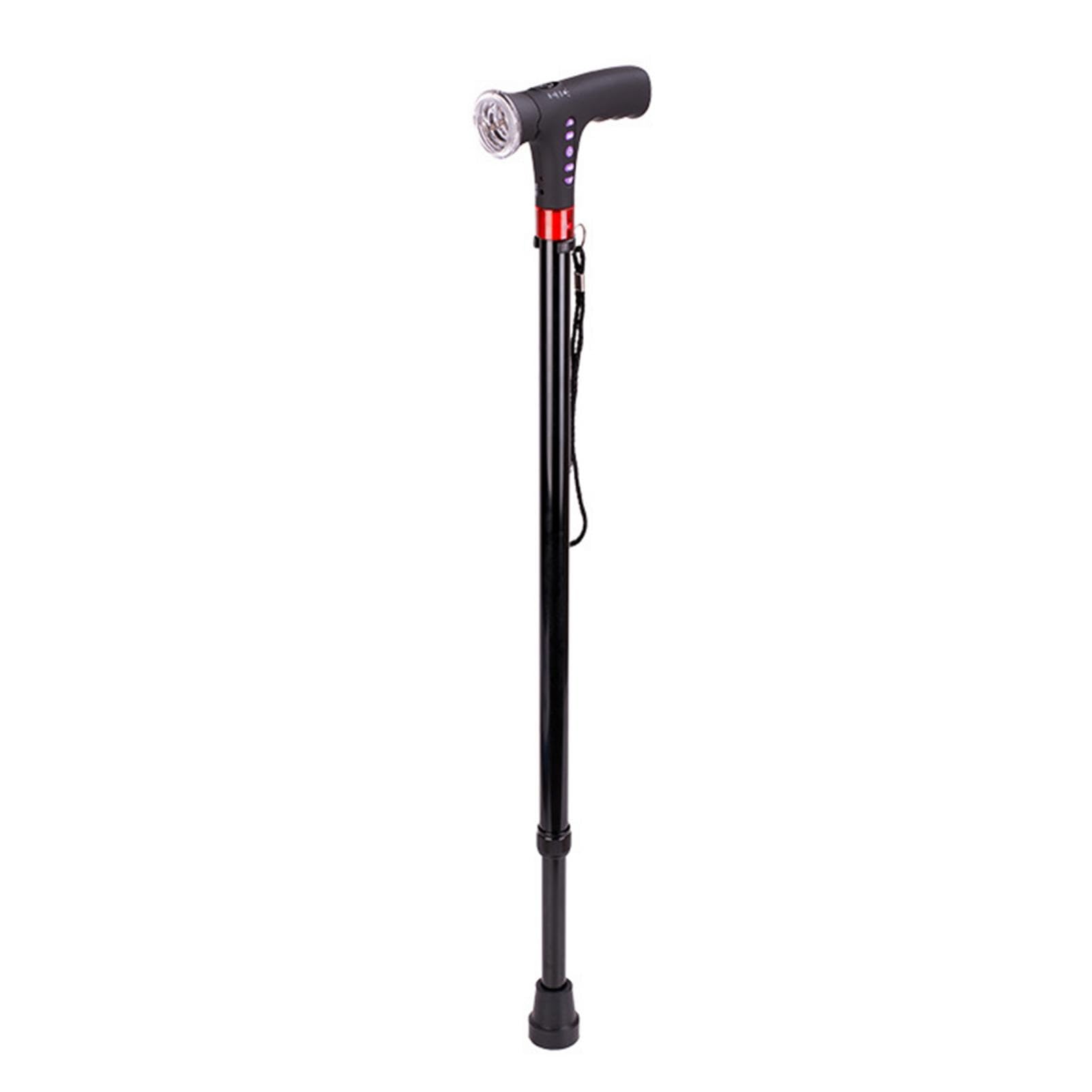 Bastón plegable con luz LED - Bastón plegable ajustable de viaje