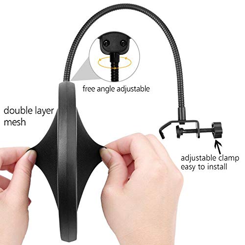 Microphone Cover With Pop Filter, 3 In 1 Mic Furry Windscreen Microphone Foam Cover Pop Filter Compatible With Blue Yeti And Yeti Pro Condenser By Chromlives, Combo 3Pack #TOP2