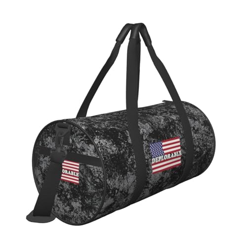 Deplorable American Flag Convertible Garment Bag with Shoulder Strap, Carry on Garment Duffel Bag for Men Women - Rolling Foldable for Travel Luggage Bags (Black)4