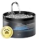 Katzenbrunnen, GIOTOHUN Super Silent Trinkbrunnen für Katze, 64oz Katzenbrunnen für Katzen, LED Licht, Aktivkohlefilter, Intelligente Pumpe, Durchsichtiger Wassertank, Zwei Wasserflussmuster, Schwarz