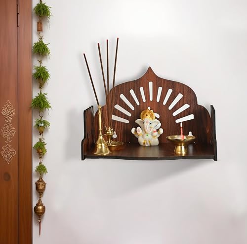 Image of Goelite Small Temple for Home Wall Mount | Pooja Mandir Stand Temple for Office and Home | Unique Design