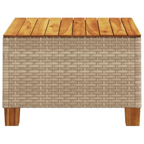 Mesa de jardín de acacia de 55x55x36 cm apta para intemperie 6