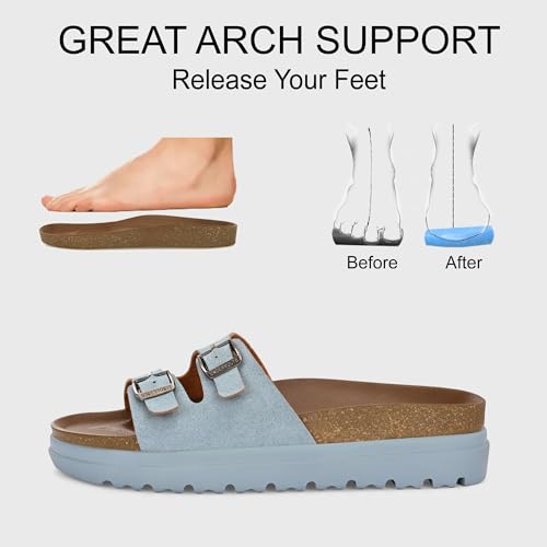Image of Centrino Women's Berkin-Style Slip-On Sandals | Open Toe Design | Soft PU Footbed | Lightweight & Comfortable | Arch Support | On-Grip Sole | Casual Outdoor Wear (9219)