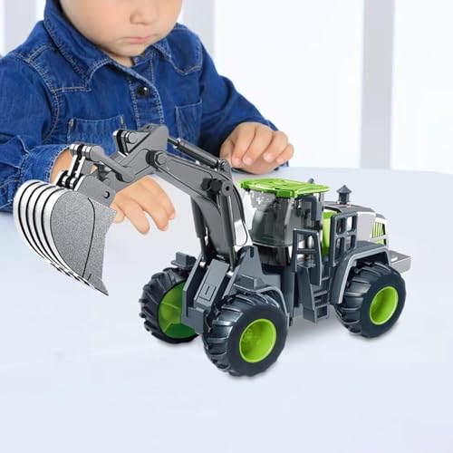 Image of Unbreakable Alloy Head Engineering Vehicle for Kids Boys Friction Powered Excavator Construction Truck Toy Set with Realistic Shape Models