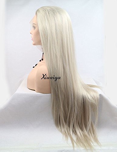 Xiweiya Ombre Blonde Lace Front Wigs With Light Brown Roots 2 Tones Glueless Side Part Long Straight Blonde Lace Front Wig Heat Resistant Fiber Half Hand Tied Wig For Women 24Inch… #TOP2