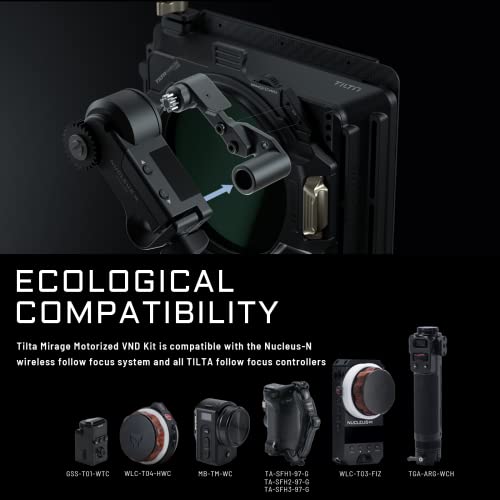 Ficha técnica Tilta Mirage Matte Box Caja Mate Kit VND motorizado Filtro ND variable de 95 mm para cámaras DSLR sin Espejo Marco de Filtro de 95 mm Controlador inalámbrico Motor inalámbrico MB-T16-B - Fernando Cortés