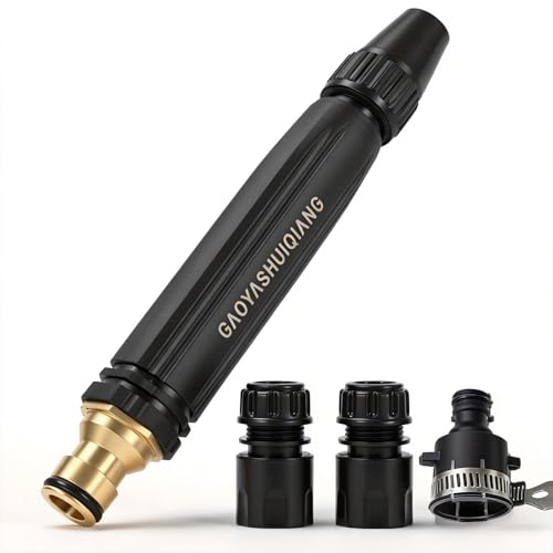 High Pressure Car Wash Nozzle – 2026 Upgraded Garden Hose Sprayer with Quick Connect, Adjustable Mist to Jet, No-Leak Seal & Anti-Slip Grip for Washing Cars, Watering Plants, Showering Pets