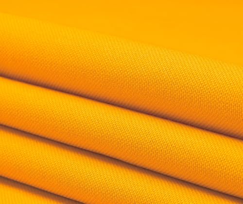 Image of 100% Cotton Duck Fabric by The Yard - Heavy Duty Canvas Cloth for Upholstery, Curtains, Bags, Crafts & Home Decor Size 62 inch- Available in Yellow, White, Natural & Blue (Yellow, 10 Metre)