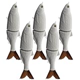 HDBHSBE 5Pcs Fishing Lures, Unpainted Blank Fishing Lures Hand-Carved Fish Scales Filament Tail Gilde Bait for Bass, Trout, Pike