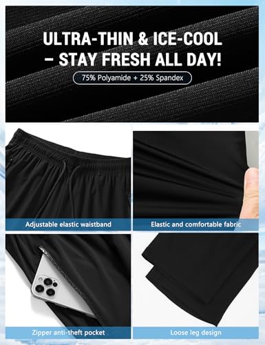 Image of Venzina Women's Lightweight Quick-Dry Icy Cool Straight Pants with Ankle Print, Athletic Breathable 4-Way Stretch Trousers for Gym, Running, Yoga & Casual Wear M-XXL