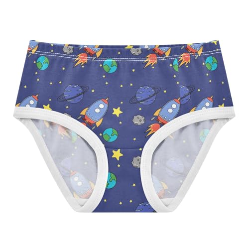Wusikd Universe Rocket Girls' Underwear Cotton Girls Briefs Soft Toddler Underwear 3T Multi