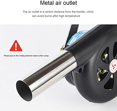 Manual Cooking BBQ Fan Air Blower,Portable Hand Crank Fan for BBQ Picnic Outdoor Camping Hiking Cooking Tool (Black)