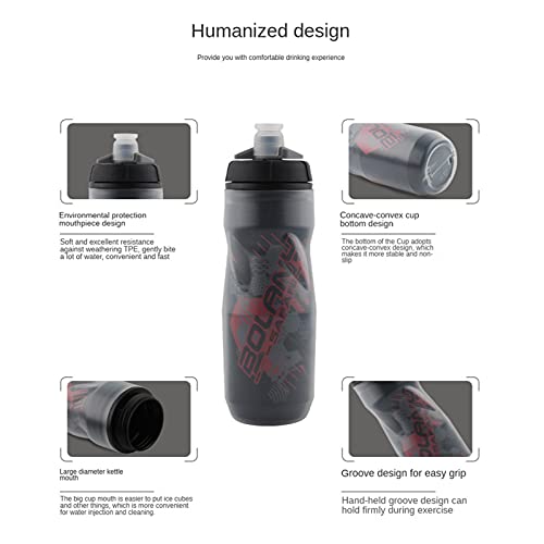 YINYANG Fietsenfles Siliconen Dubbellaags Koud en Warmtebeweging 600 ml MTB Fiets Buitensporten Water Cup Fietsuitrusting (Color : Red) - Image 7