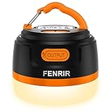 FENRIR Campinglampe LED Camping Licht USB Aufladbar 6400mah mit Eingebauter Starker Magnet IP66 Wasserdicht Zeltlampe mit 8 Licht Modi für Wandern, Notfall, Ausfälle, Angeln(Orange)