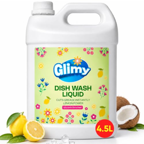 Image of Dish Wash Liquid 4.5 Litre Refill Pack | Glycerin Enriched | Coconut Based Surfactant | Powerful Grease Cutting | Safe on Hands | Kitchen Utensil Cleaner | Lemon Fragrance | Baby Safe