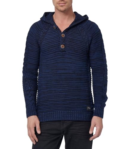 Pull homme col zippé en maille contre le froid pull à capuche basique