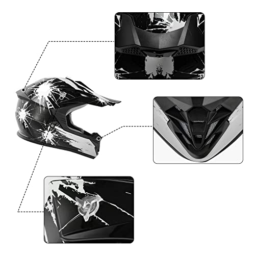 image for TCMT Dot Youth & Kids Motocross Offroad Street Helmet Full Face Motorc