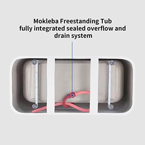 Mokleba 67" Lucite Acrylic Freestanding Bathtub, Rectangular Shape Contemporary Soaking Tub With Toe-Tap Chrome Drain, Slotted Overflow, Cupc Certified, Glossy White #TOP3