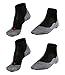 Produktbild Falke Running Herren RU4 Short Quarter Laufsocken 16705 2 Paar, Farbe:Schwarz;Sockengröße:42-43;Artikel:-3010 black