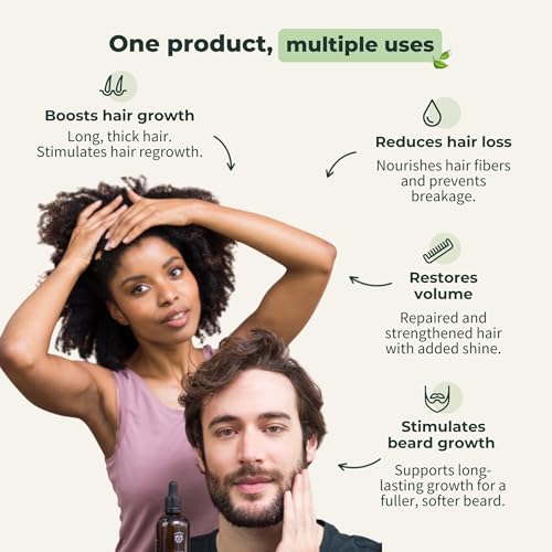 BIONOBLE Organic Rosemary Oil for Hair Growth - Slows Loss, Restores Volume, Nourishes the Scalp - Rosemary Hair Oil, Castor, Argan - 100% Natural and Vegan - Glass Bottle, Pipette, Pump - 100ml - Image 2